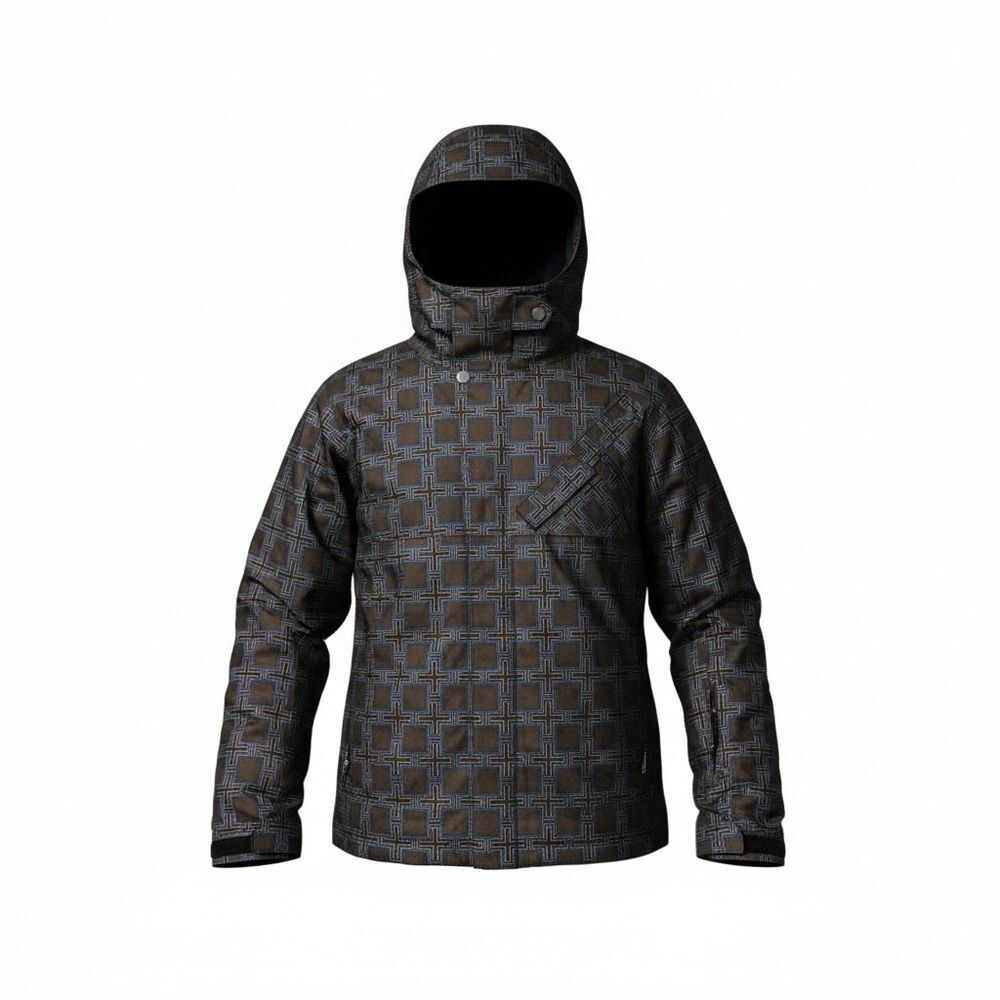 Bonfire Snowboard Ski Jacket Men’s Large Insulated Hooded Geometric